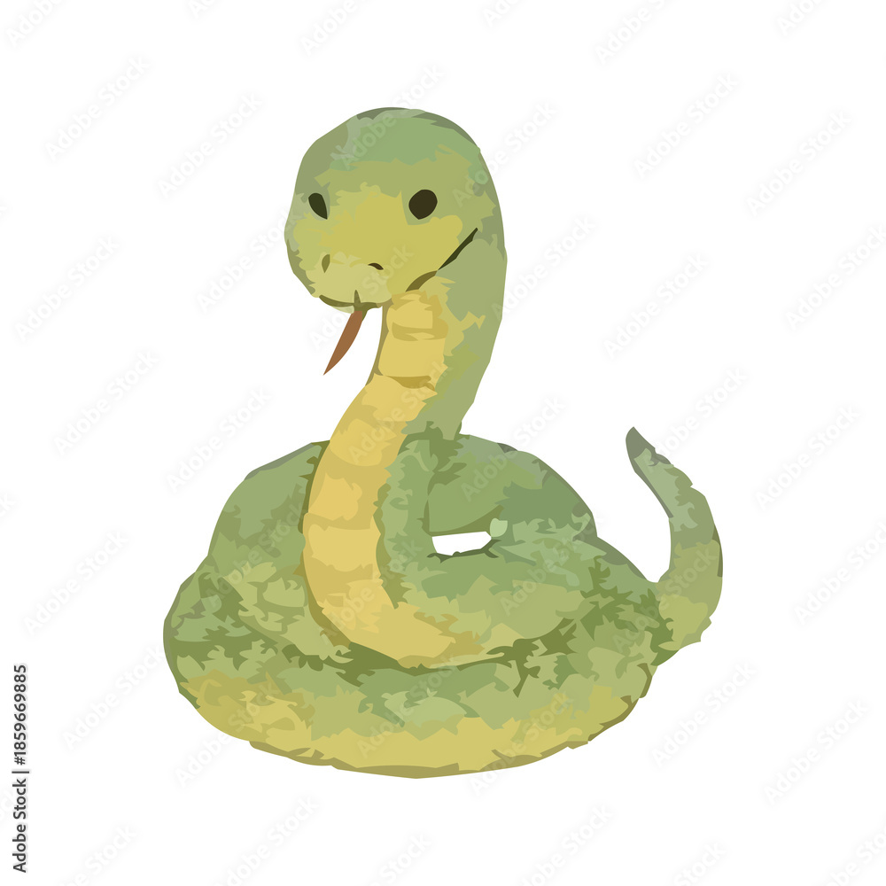 Fototapeta premium watercolor Chinese zodiac snake