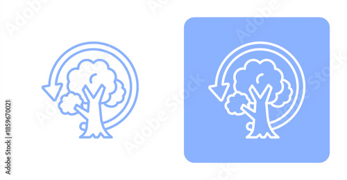 Sustainability LineTwo-tone color and contrasting background icon illustration