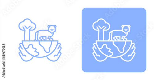 Conservation LineTwo-tone color and contrasting background icon illustration