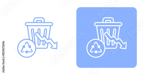 Reduce LineTwo-tone color and contrasting background icon illustration