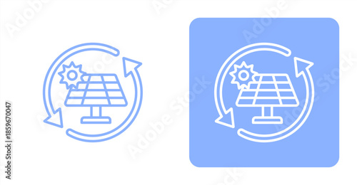 Renewable LineTwo-tone color and contrasting background icon illustration