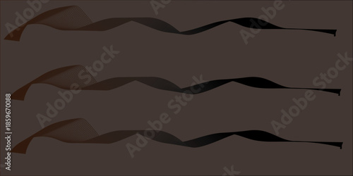 Abstract wave dynamic curve lines on transparent background. Digital energy waves technology concept.	
