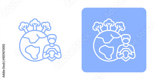 Protection LineTwo-tone color and contrasting background icon illustration