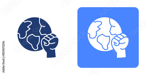 Action GlyphTwo-tone color and contrasting background icon illustration