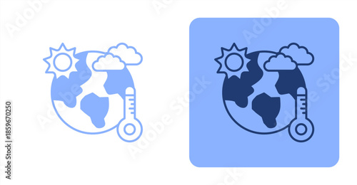 Climate MixedTwo-tone color and contrasting background icon illustration