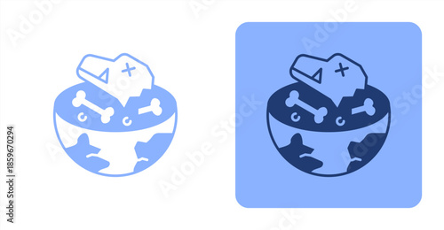 Extinction MixedTwo-tone color and contrasting background icon illustration