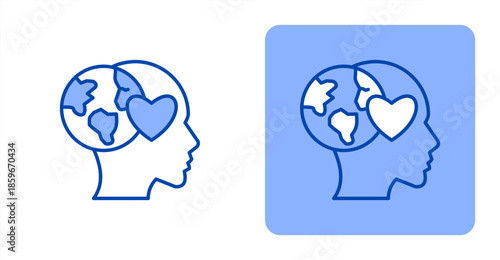 Awareness Line ColorTwo-tone color and contrasting background icon illustration