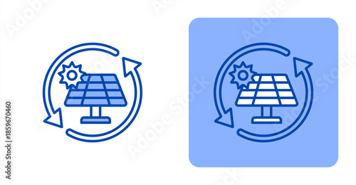 Renewable Line ColorTwo-tone color and contrasting background icon illustration