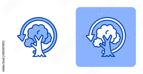 Sustainability Line ColorTwo-tone color and contrasting background icon illustration