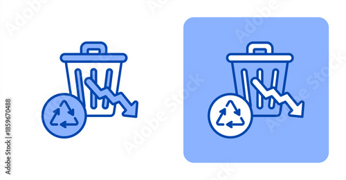 Reduce Line ColorTwo-tone color and contrasting background icon illustration