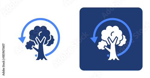 Sustainability Glyph ColorTwo-tone color and contrasting background icon illustration