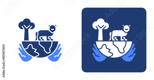 Conservation Glyph ColorTwo-tone color and contrasting background icon illustration