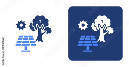 Greenfuture Glyph ColorTwo-tone color and contrasting background icon illustration
