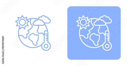 Climate LineTwo-tone color and contrasting background icon illustration