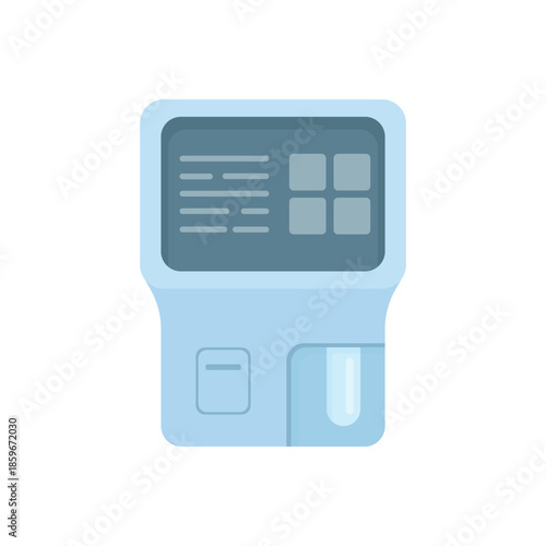 Laboratory blood analyzer on a white background. Medical equipment. Disease diagnostics. Hospital elements.
