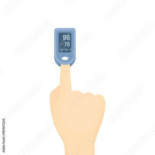 A fingertip pulse oximeter on a white background. Medical equipment. Health care. Measuring pulse and blood oxygen levels.