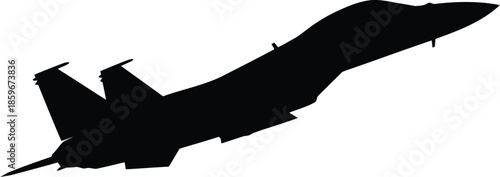Dynamic Silhouette of a Fighter Jet in Flight Against a Clear Sky for Aviation and Military Themes