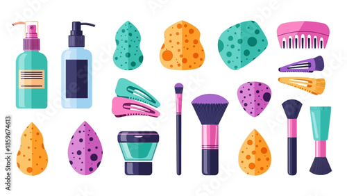 Colorful Cosmetics and Beauty Products Display.