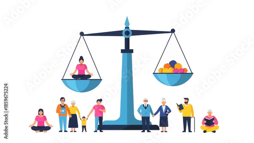 Justice Scale Weighing People Against Objects.
