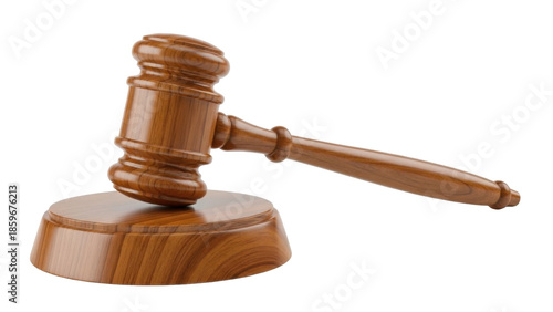 Wooden gavel on a wooden base, a symbol of justice and legal proceedings.