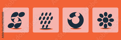 pattern abstract geometric motifs on colored square tiles