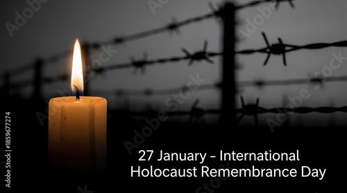 Candle lit for international holocaust remembrance day
