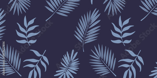 leaf blue foliage pattern wallpaper textile print repeat layout