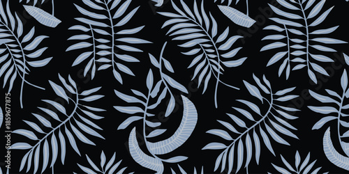 leaf repeat vector pattern tropical foliage design for textiles