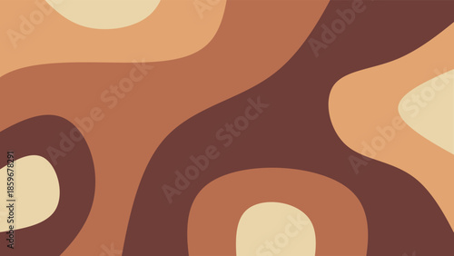 Abstract background with organic shapes and copy space. Modern aesthetic background with abstract fluid blobs. Minimalist boho design in brown and beige with blank copy space for text.