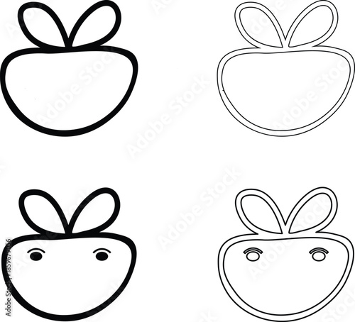 Simple apple silhouettes Vector