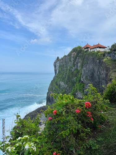 Beautiful landscape of cliff and the ocean at Bali, Indonesia