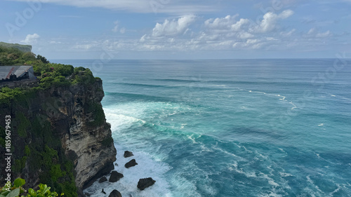 Beautiful landscape of cliff and the ocean at Bali, Indonesia