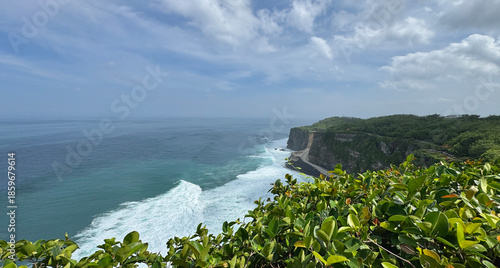 Beautiful landscape of cliff and the ocean at Bali, Indonesia