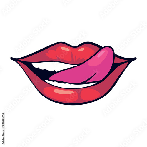 red lips isolated on white