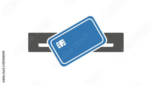 Blue Credit Card on Card Reader.