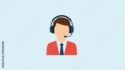 Customer Support Representative Wearing Headset.