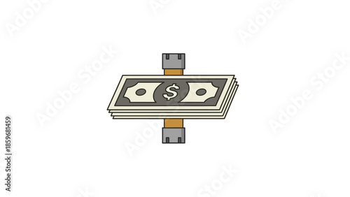 Dollar Bill Clamped in Vise Grip.