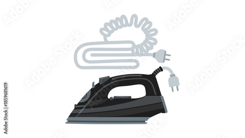 Electric Iron with Cord and Plug.