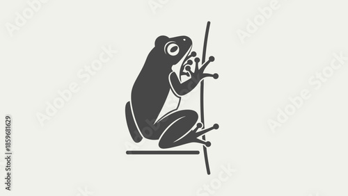 Frog Sitting on Branch Illustration.