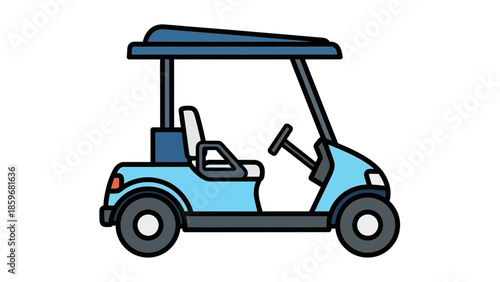Golf Cart Illustration Side View.