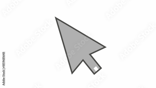 Gray Computer Mouse Cursor Icon.