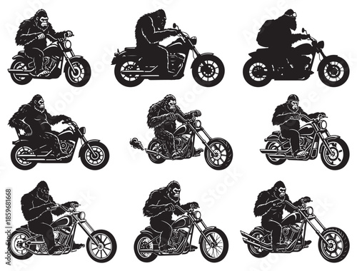 BIGFOOT RIDING BIKE SILHOUETTE