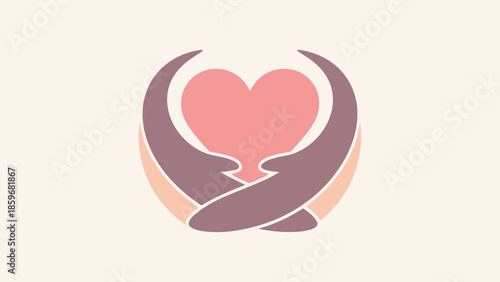 Hands Holding Broken Heart Together.