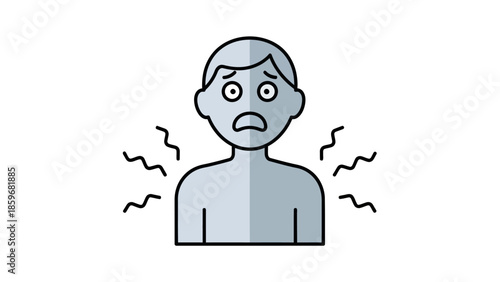 Illustration of Man Experiencing Pain and Discomfort.