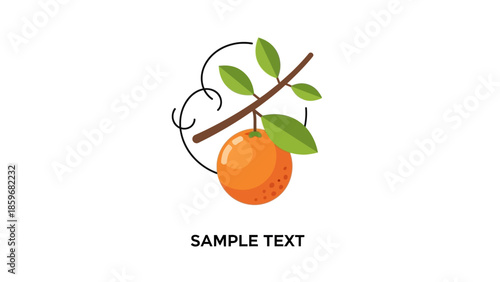 Orange Fruit with Leaves on Branch.