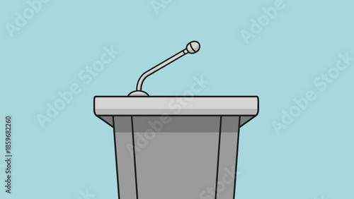 Podium with Microphone for Public Speaking.