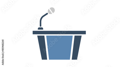 Podium with Microphone for Public Speaking Events.