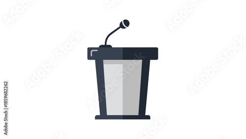 Podium with Microphone for Public Speaking.