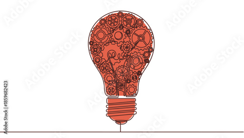 Red Light Bulb with Floral Pattern Inside.