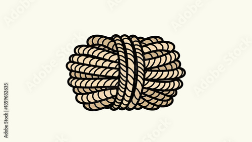 Tangled Rope Illustration on White Background.